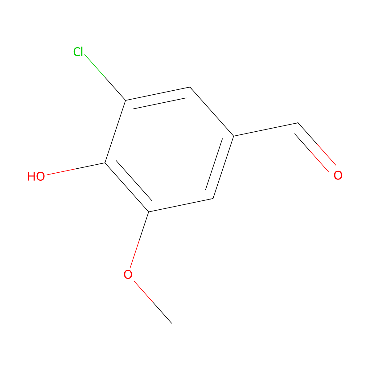 3-Chloro-4-hydroxy-5-methoxybenzaldehyde molecular structure, CAS 19463-48-0