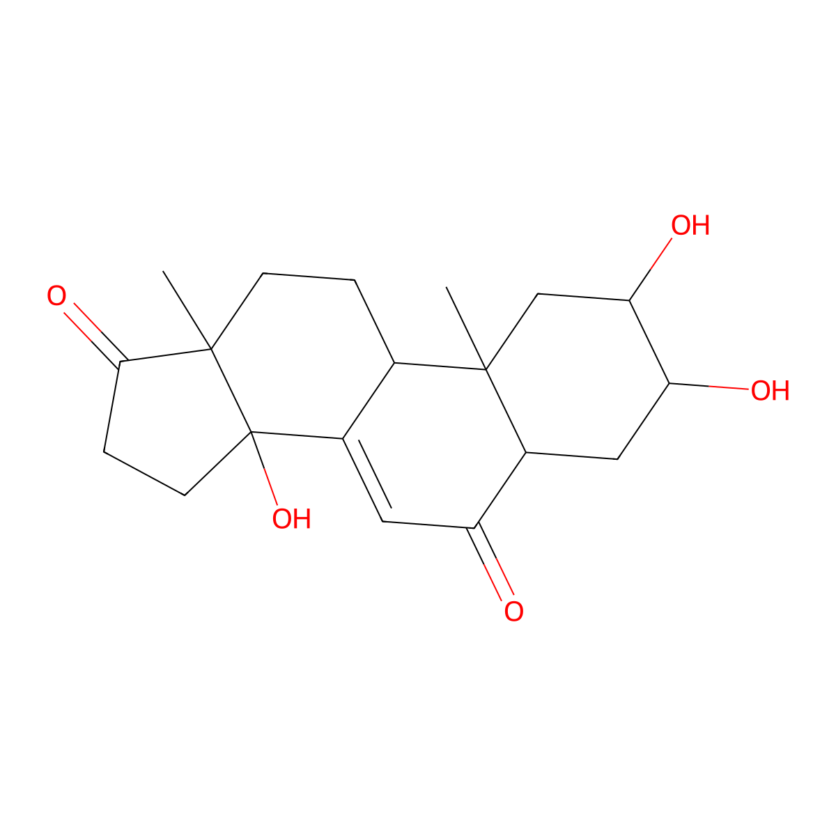 Rubrosterone molecular structure, CAS 19466-41-2
