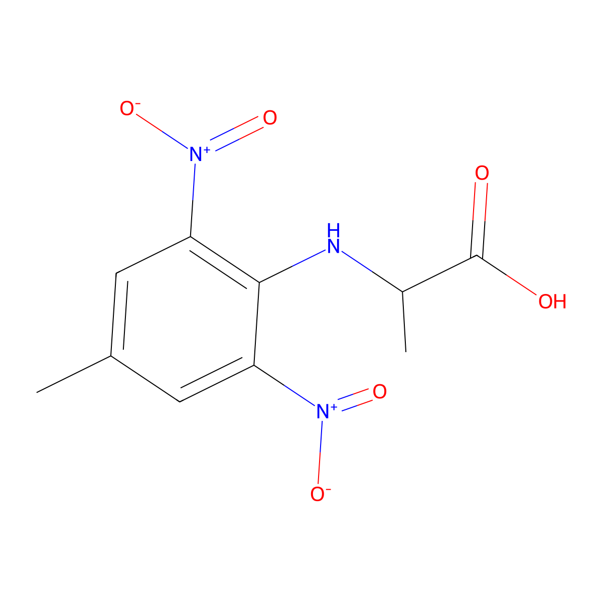 2-(4-Methyl-2,6-dinitroanilino)propanoic acid molecular structure, CAS 19466-60-5