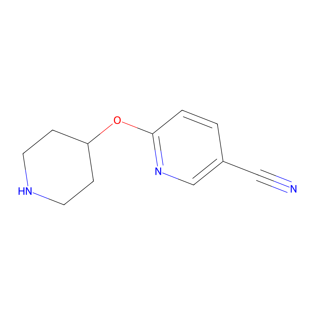 6-(4-Piperidyloxy)nicotinonitrile molecular structure, CAS 194668-40-1