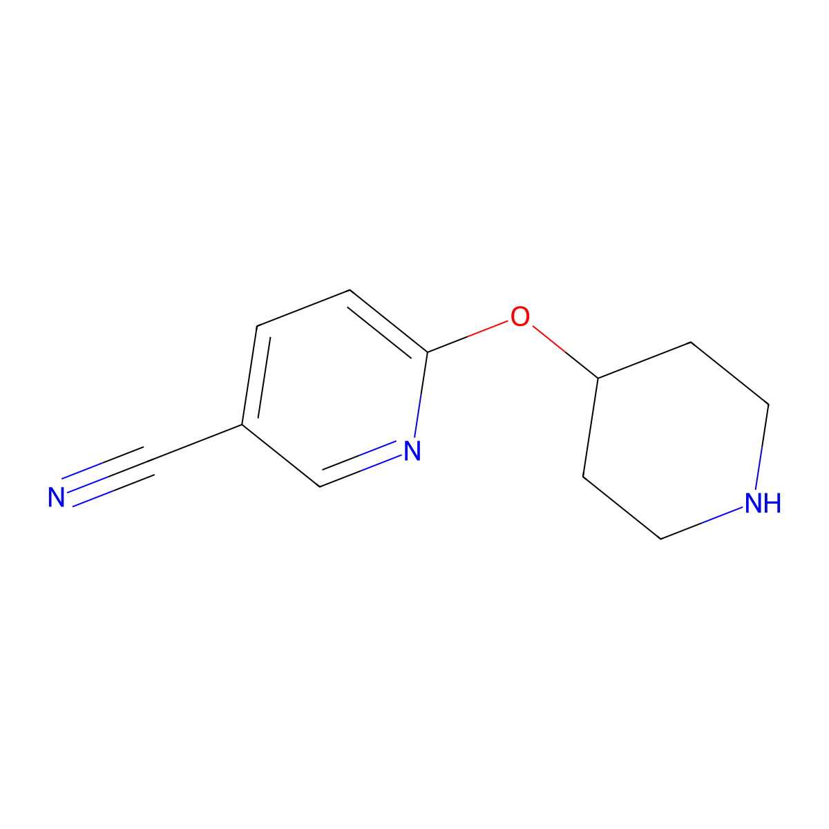 6-(4-Piperidyloxy)nicotinonitrile molecular structure, CAS 194668-40-1