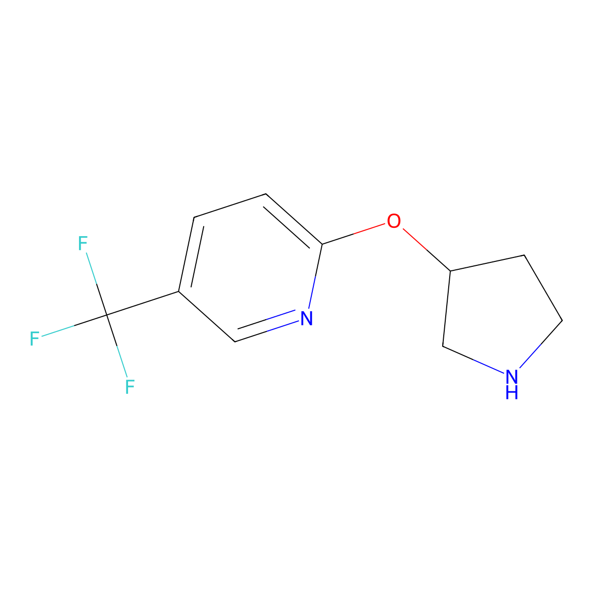 2-(Pyrrolidin-3-yloxy)-5-(trifluoromethyl)pyridine molecular structure, CAS 194668-46-7