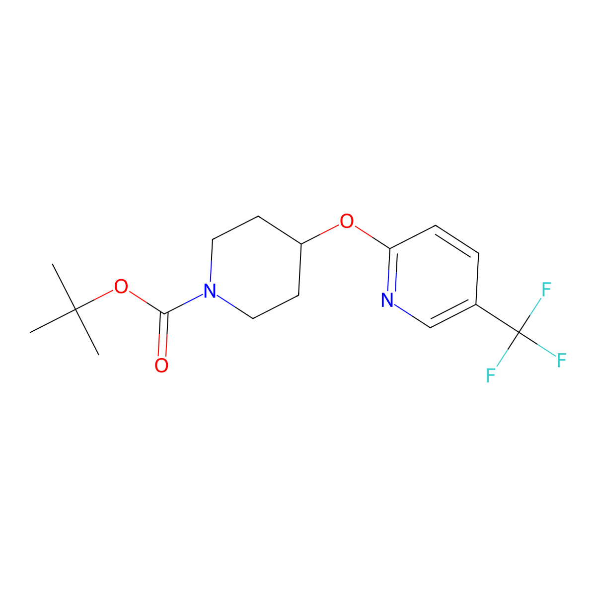 Tert-butyl 4-[5-(trifluoromethyl)pyridin-2-yl]oxypiperidine-1-carboxylate molecular structure, CAS 194668-47-8