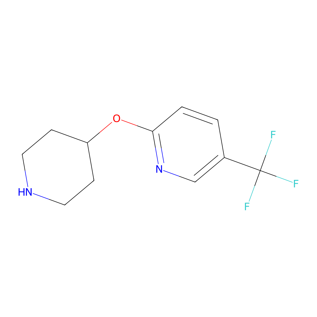 2-(Piperidin-4-yloxy)-5-(trifluoromethyl)pyridine molecular structure, CAS 194668-48-9