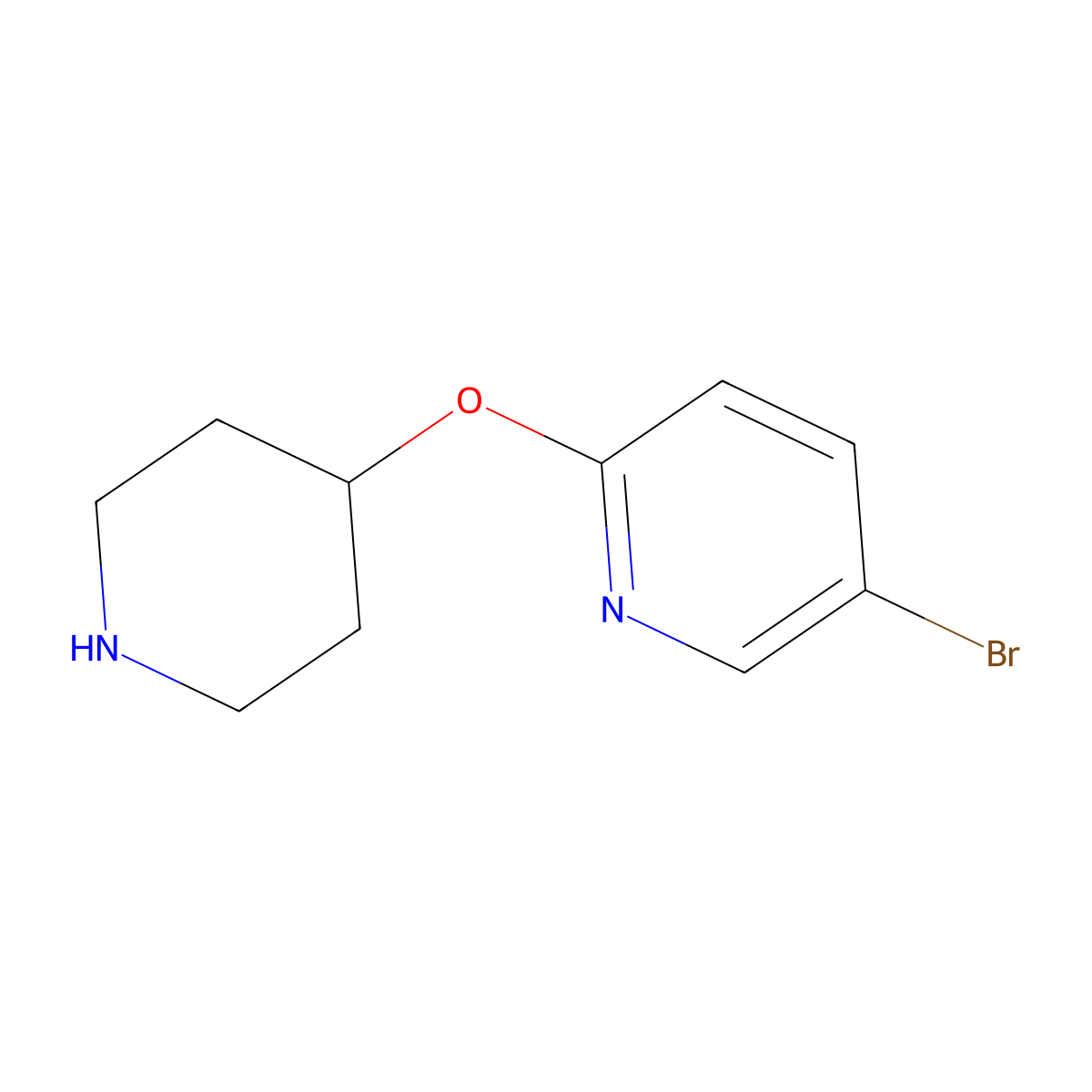 5-Bromo-2-(piperidin-4-yloxy)pyridine molecular structure, CAS 194668-50-3