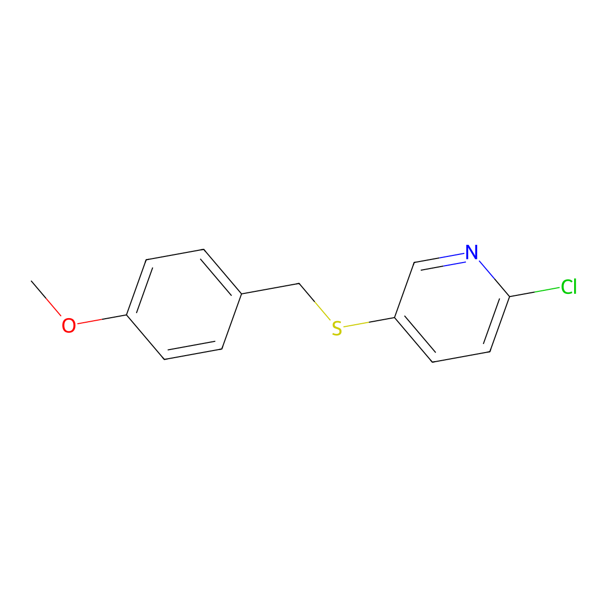 2-Chloro-5-((4-methoxybenzyl)thio)pyridine molecular structure, CAS 194668-55-8