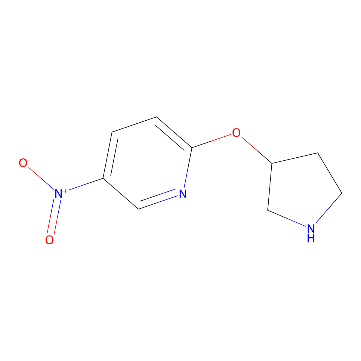 5-Nitro-2-(pyrrolidin-3-yloxy)pyridine molecular structure, CAS 194668-89-8