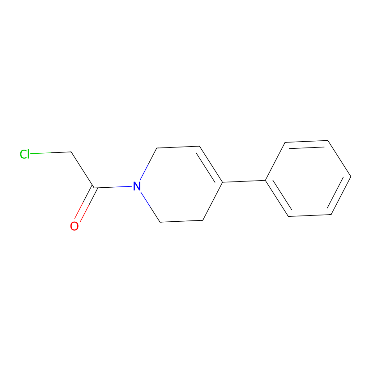 2-Chloro-1-(3,6-dihydro-4-phenyl-1(2H)-pyridinyl)ethanone molecular structure, CAS 194669-37-9