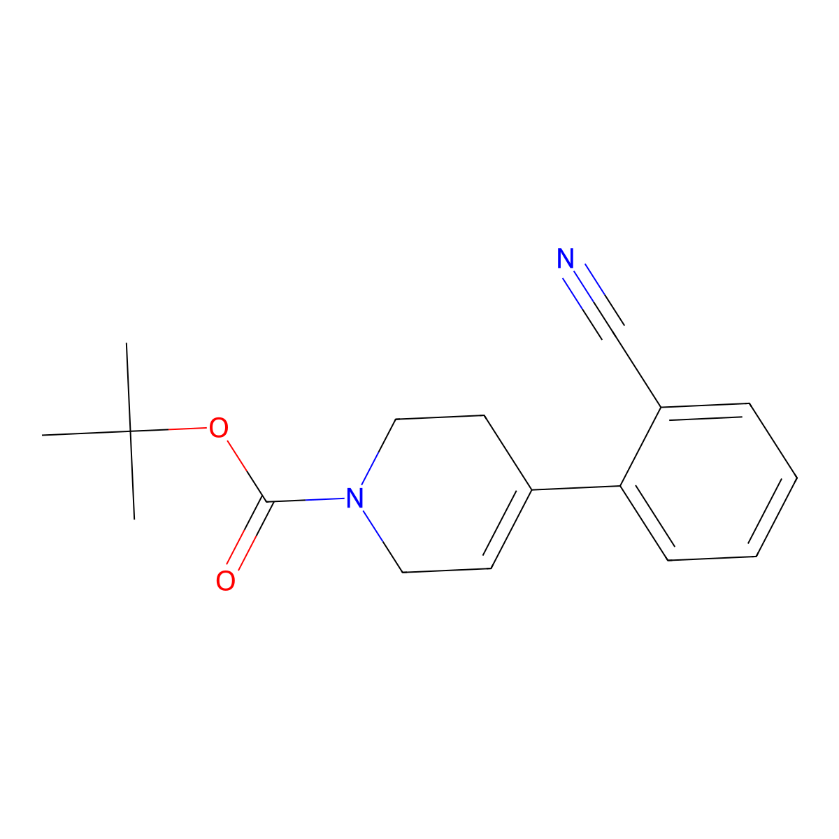 tert-butyl 4-(2-cyanophenyl)-5,6-dihydropyridine-1(2H)-carboxylate molecular structure, CAS 194669-38-0