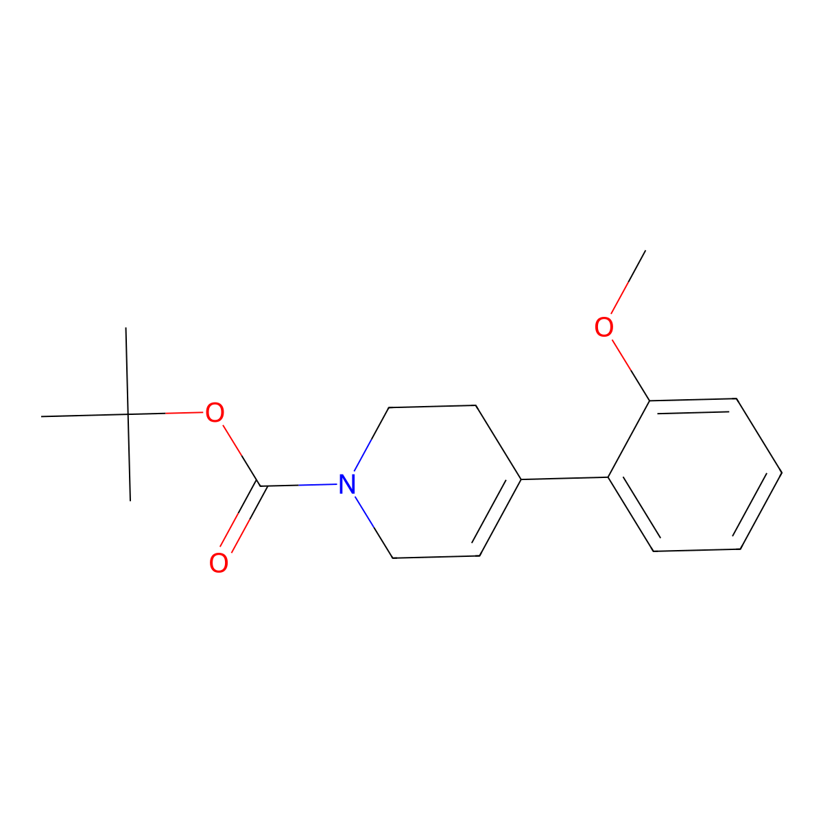 tert-butyl 4-(2-methoxyphenyl)-5,6-dihydropyridine-1(2H)-carboxylate molecular structure, CAS 194669-41-5