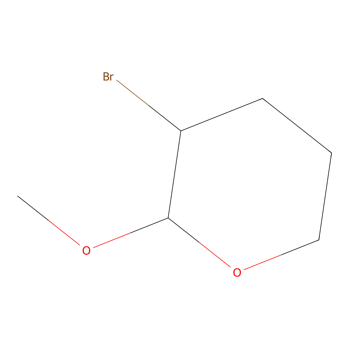 rac-(2R,3R)-3-bromo-2-methoxyoxane molecular structure, CAS 19467-32-4