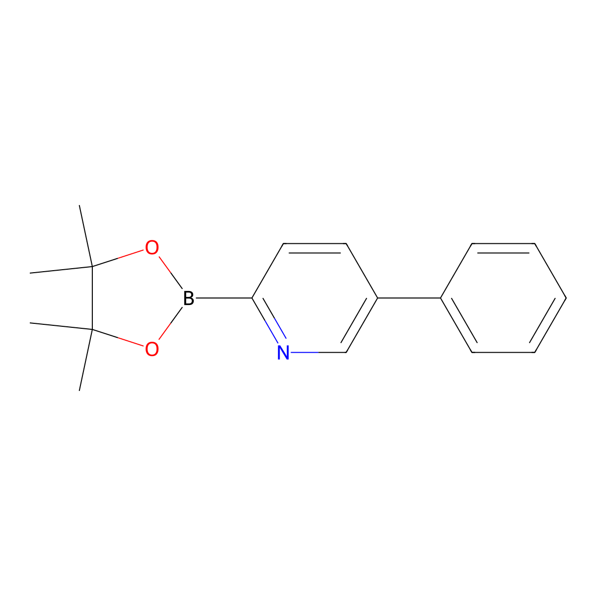 5-Phenyl-2-(4,4,5,5-tetramethyl-1,3,2-dioxaborolan-2-YL)pyridine molecular structure, CAS 1946760-47-9