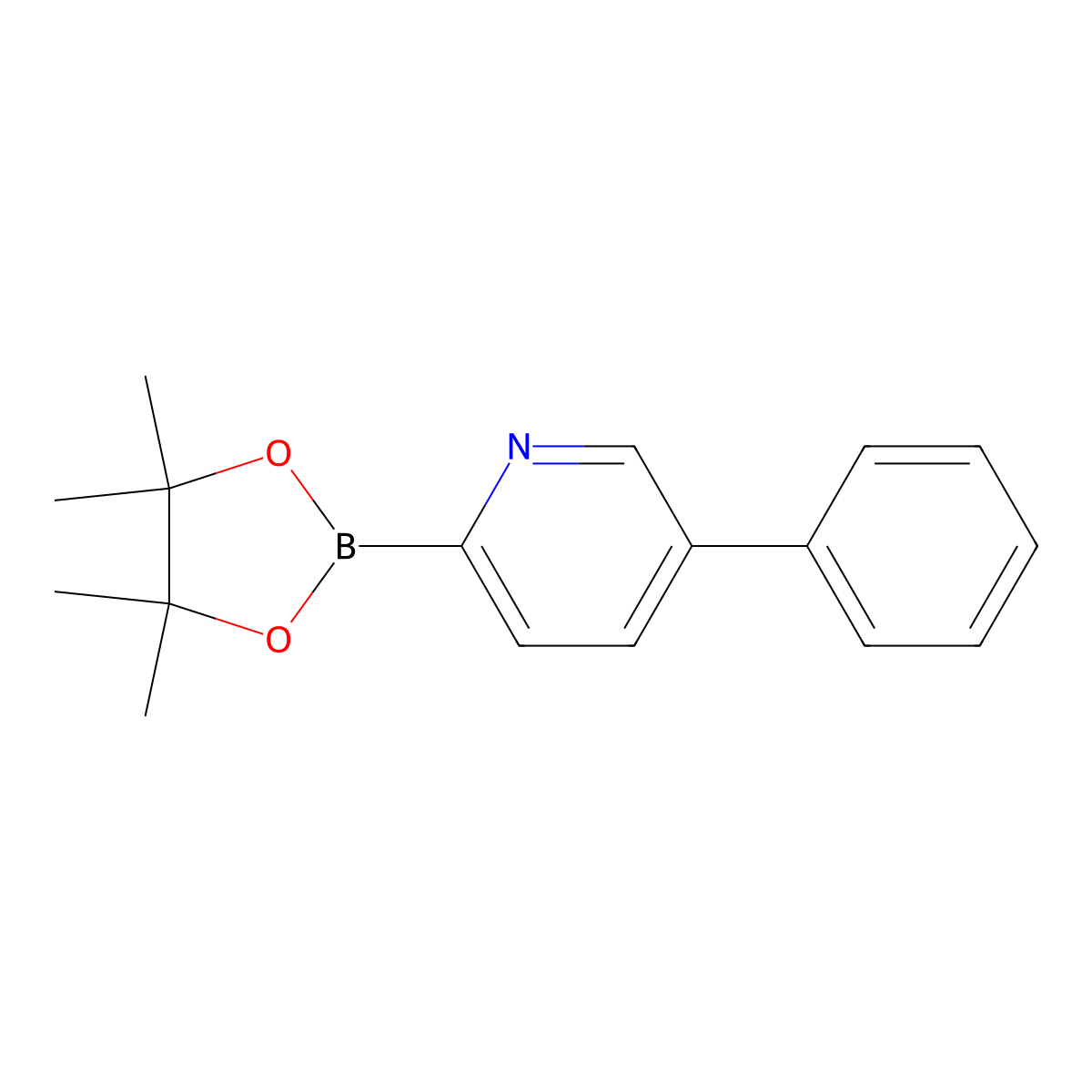 5-Phenyl-2-(4,4,5,5-tetramethyl-1,3,2-dioxaborolan-2-YL)pyridine molecular structure, CAS 1946760-47-9