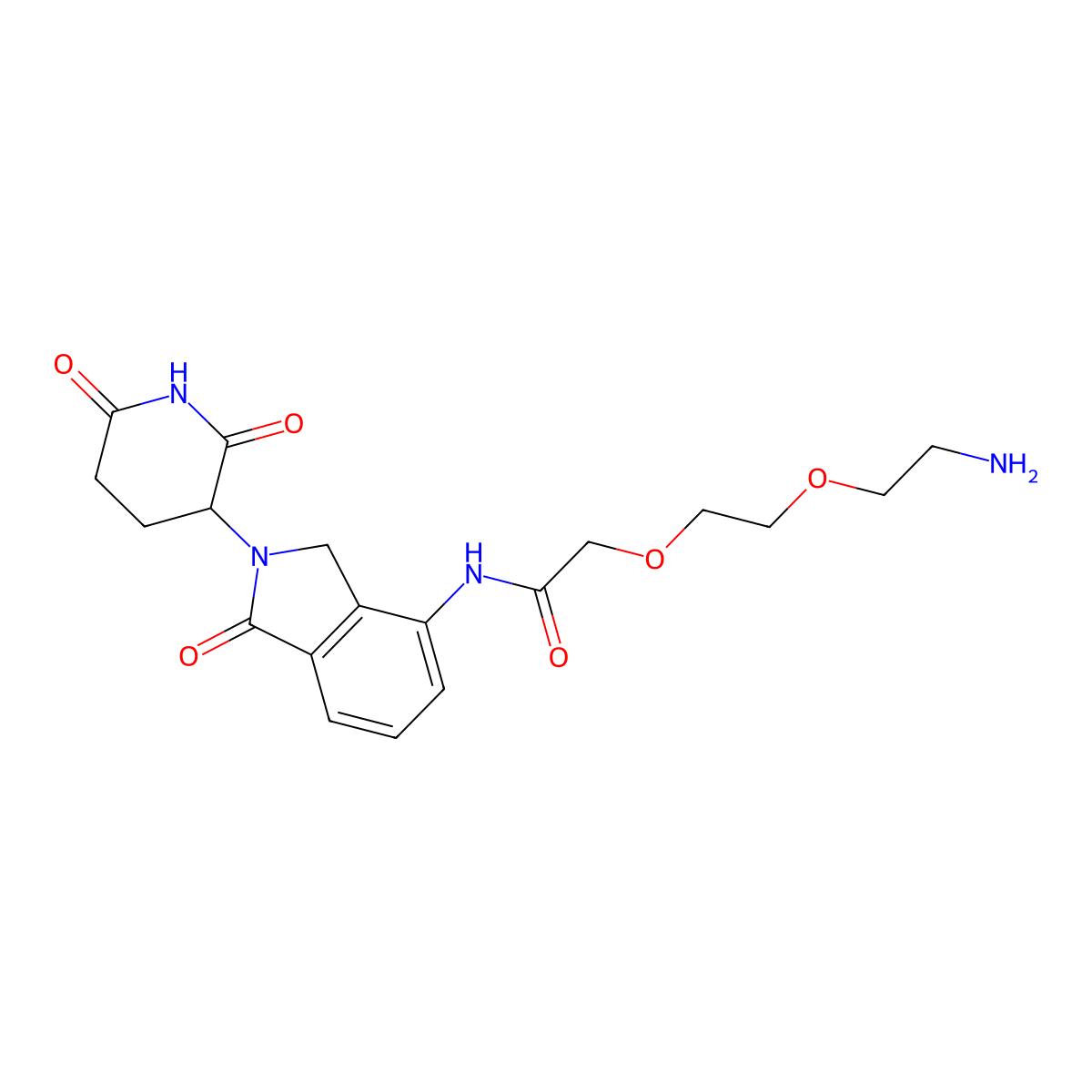 2-[2-(2-aminoethoxy)ethoxy]-N-[2-(2,6-dioxo-3-piperidyl)-1-oxo-isoindolin-4-yl]acetamide molecular structure, CAS 1946779-33-4
