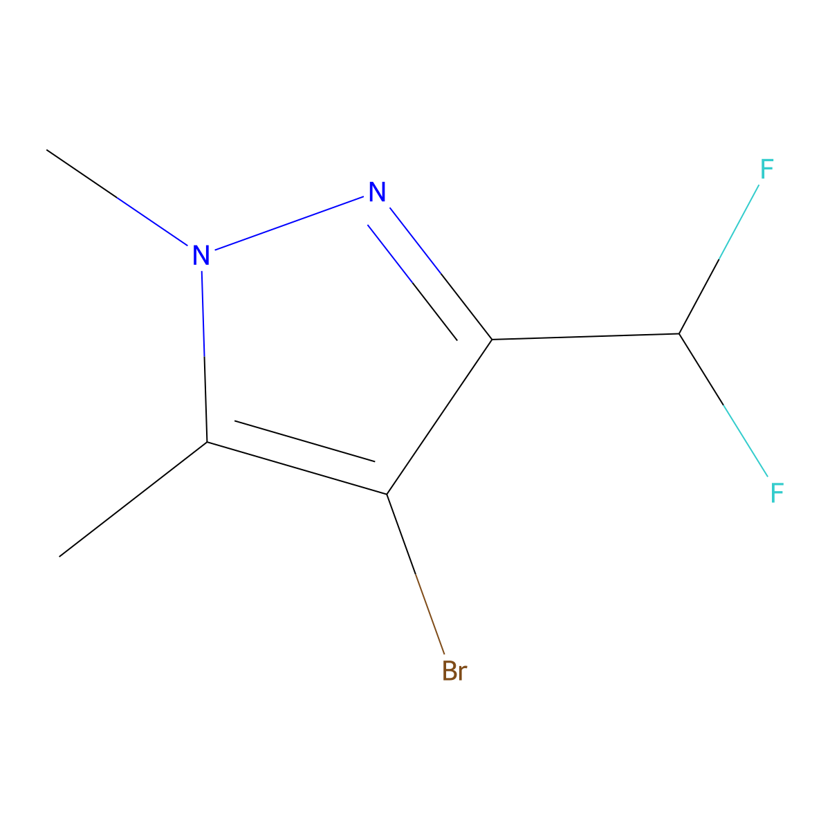 4-bromo-3-(difluoromethyl)-1,5-dimethyl-1H-pyrazole molecular structure, CAS 1946812-18-5