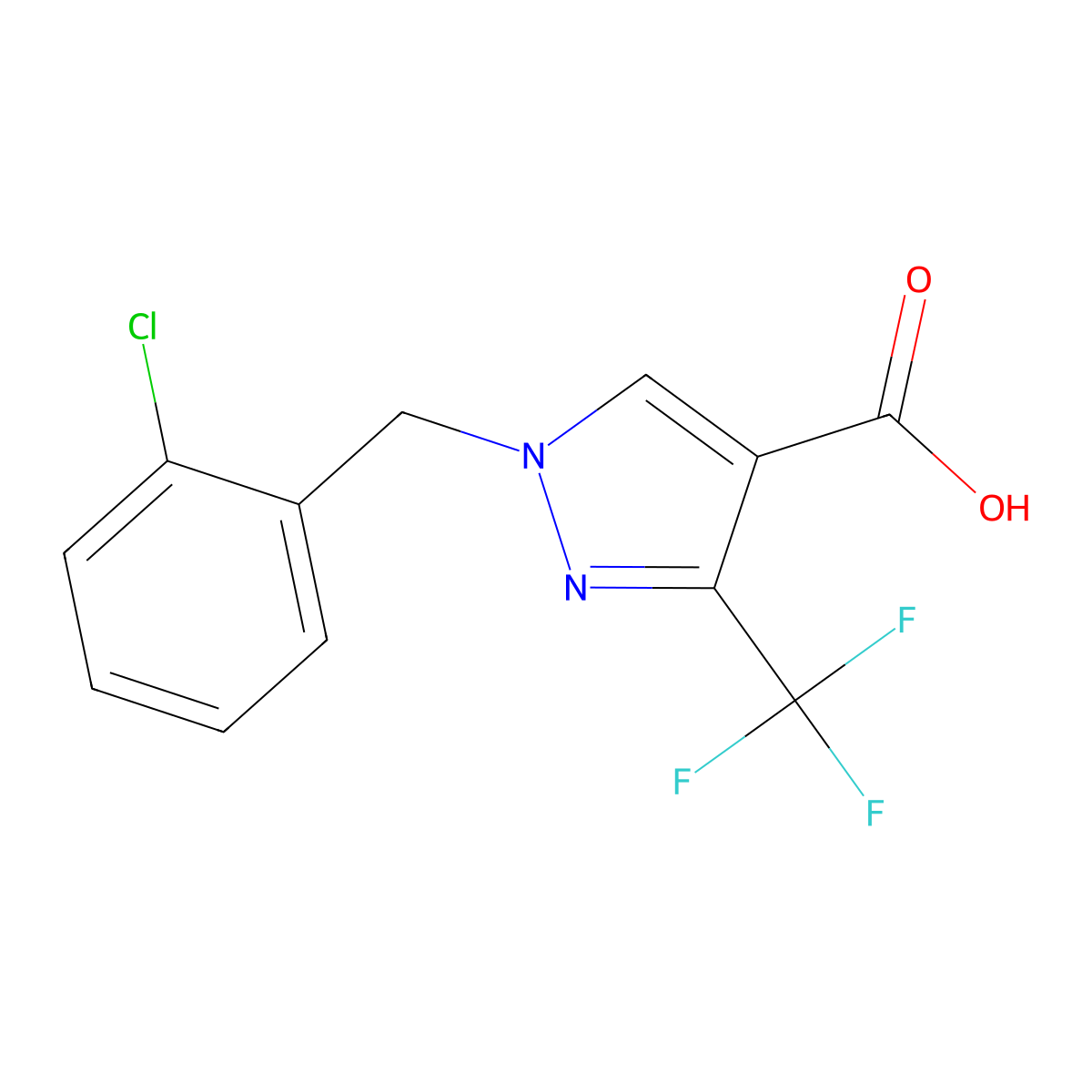 1-(2-Chlorobenzyl)-3-(trifluoromethyl)-1H-pyrazole-4-carboxylic acid molecular structure, CAS 1946812-26-5