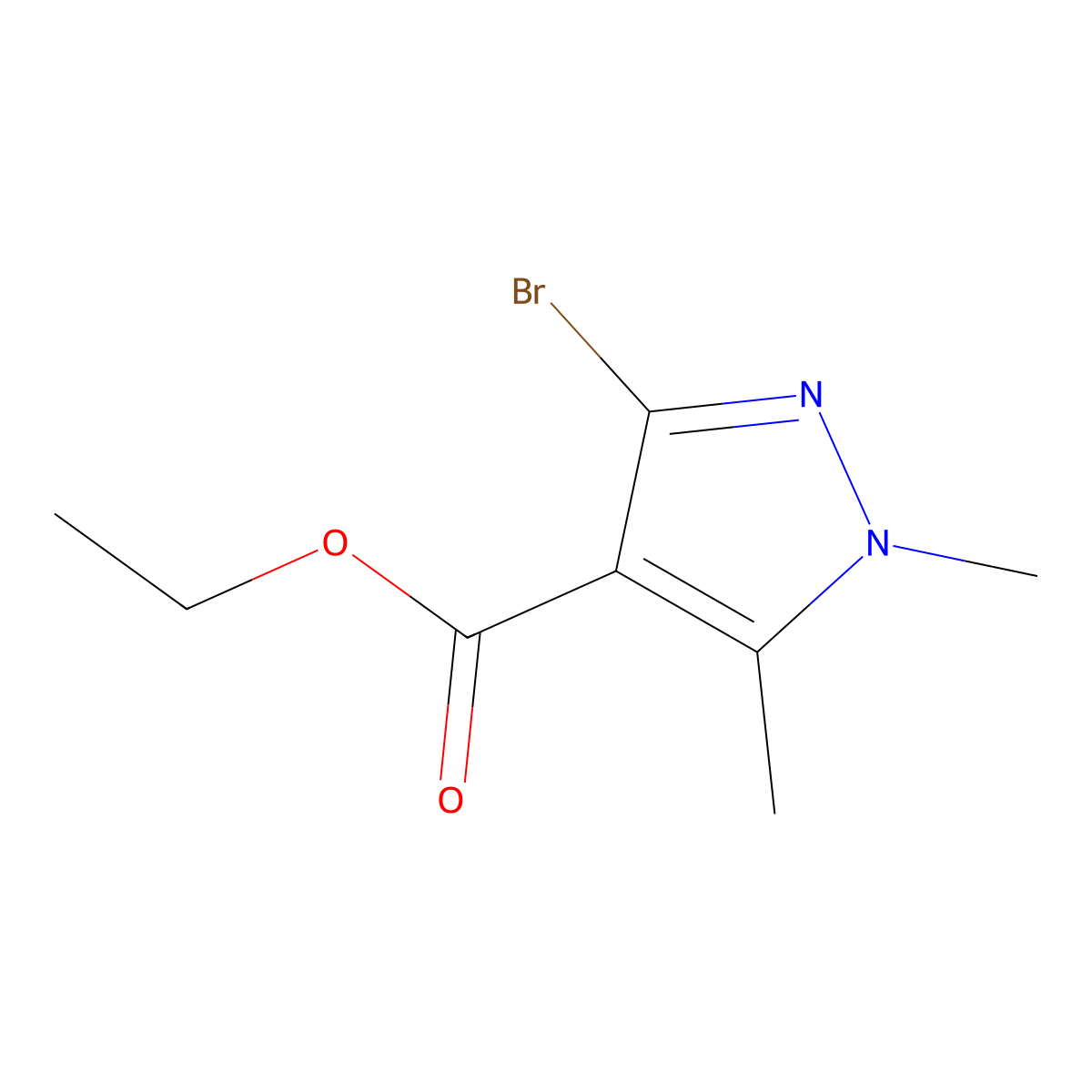 ethyl 3-bromo-1,5-dimethyl-1H-pyrazole-4-carboxylate molecular structure, CAS 1946812-83-4