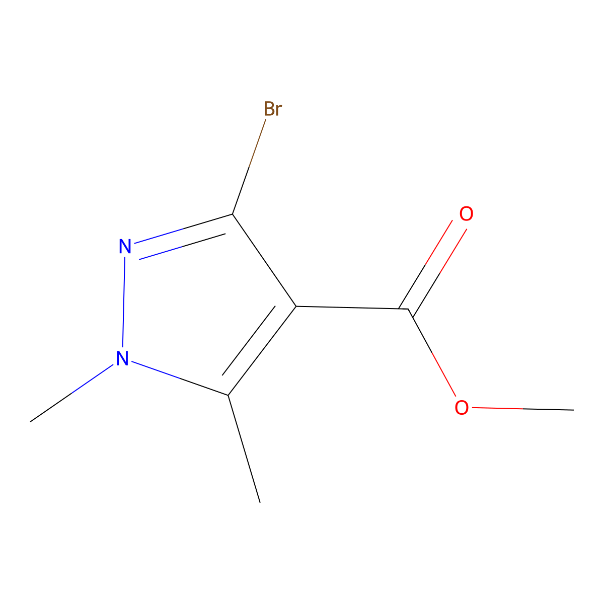methyl 3-bromo-1,5-dimethyl-1H-pyrazole-4-carboxylate molecular structure, CAS 1946812-86-7
