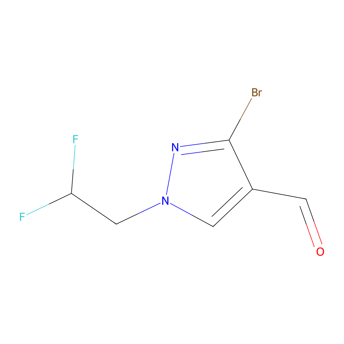 3-Bromo-1-(2,2-difluoroethyl)-1H-pyrazole-4-carbaldehyde molecular structure, CAS 1946812-97-0
