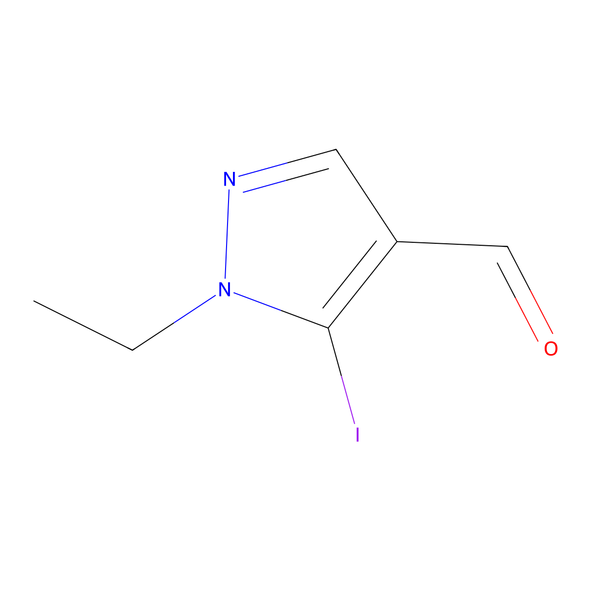 1-Ethyl-5-iodo-1H-pyrazole-4-carbaldehyde molecular structure, CAS 1946813-00-8
