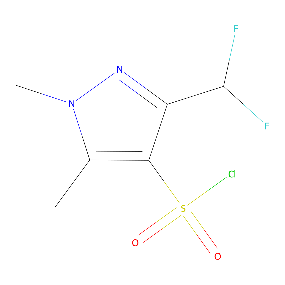 3-(Difluoromethyl)-1,5-dimethyl-1h-pyrazole-4-sulfonyl chloride molecular structure, CAS 1946813-12-2