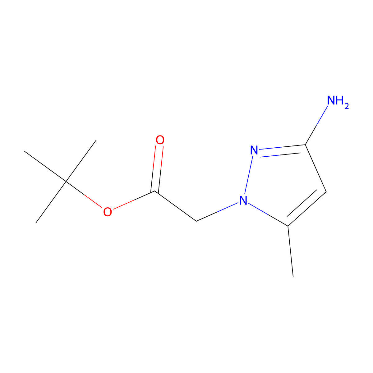 tert-Butyl 2-(3-amino-5-methyl-1H-pyrazol-1-yl)acetate molecular structure, CAS 1946813-49-5
