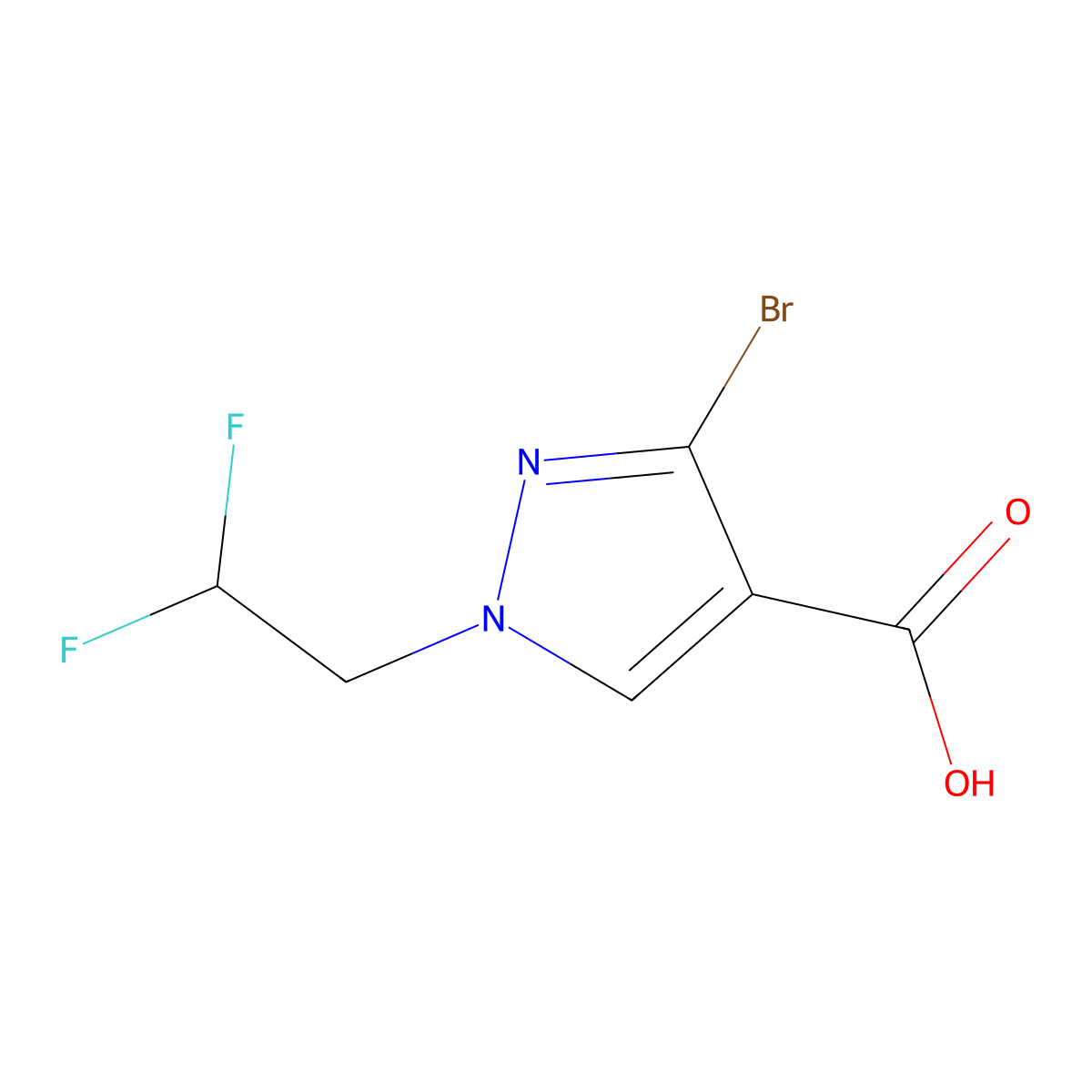 3-Bromo-1-(2,2-difluoroethyl)-1H-pyrazole-4-carboxylic acid molecular structure, CAS 1946813-50-8
