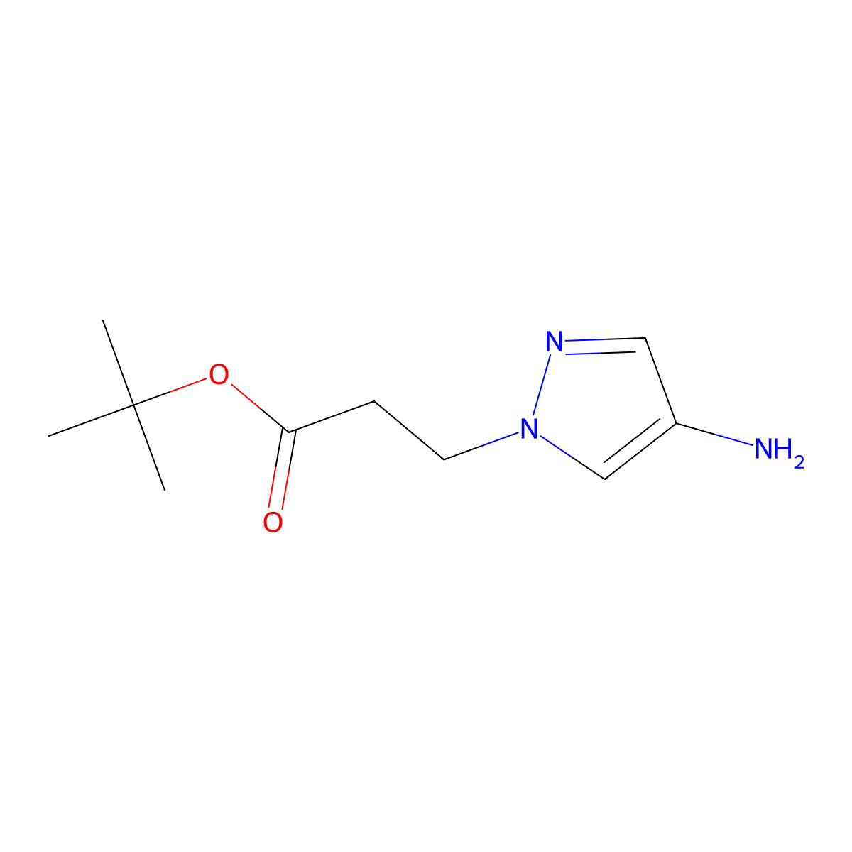 tert-butyl 3-(4-amino-1H-pyrazol-1-yl)propanoate molecular structure, CAS 1946813-52-0