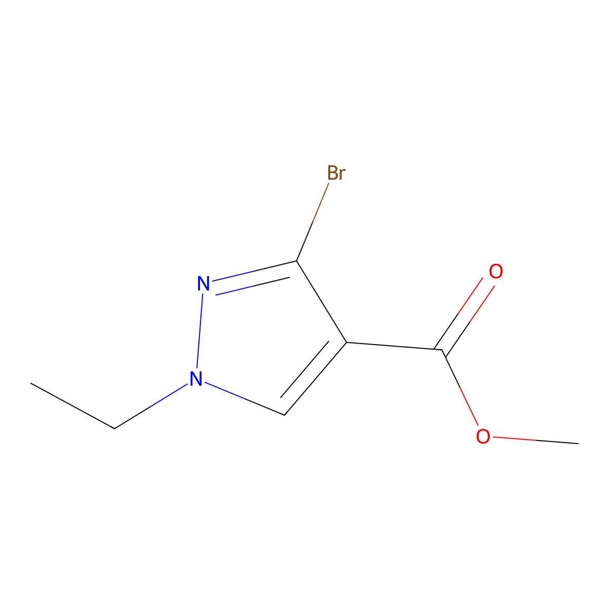 methyl 3-bromo-1-ethyl-1H-pyrazole-4-carboxylate molecular structure, CAS 1946813-71-3