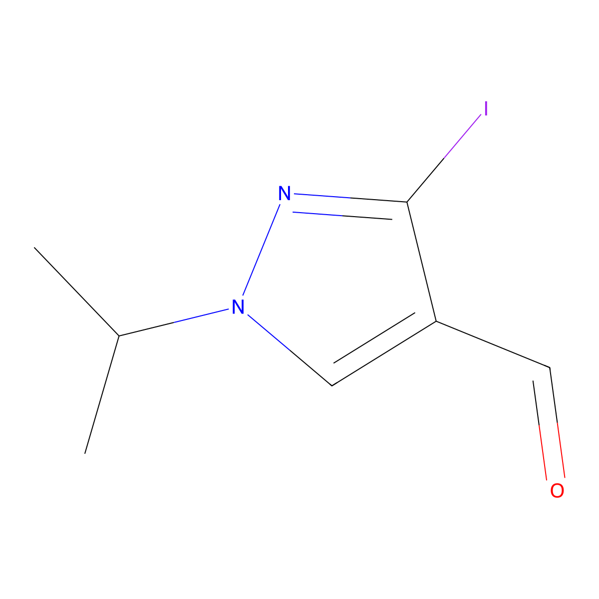 3-iodo-1-(propan-2-yl)-1H-pyrazole-4-carbaldehyde molecular structure, CAS 1946813-73-5