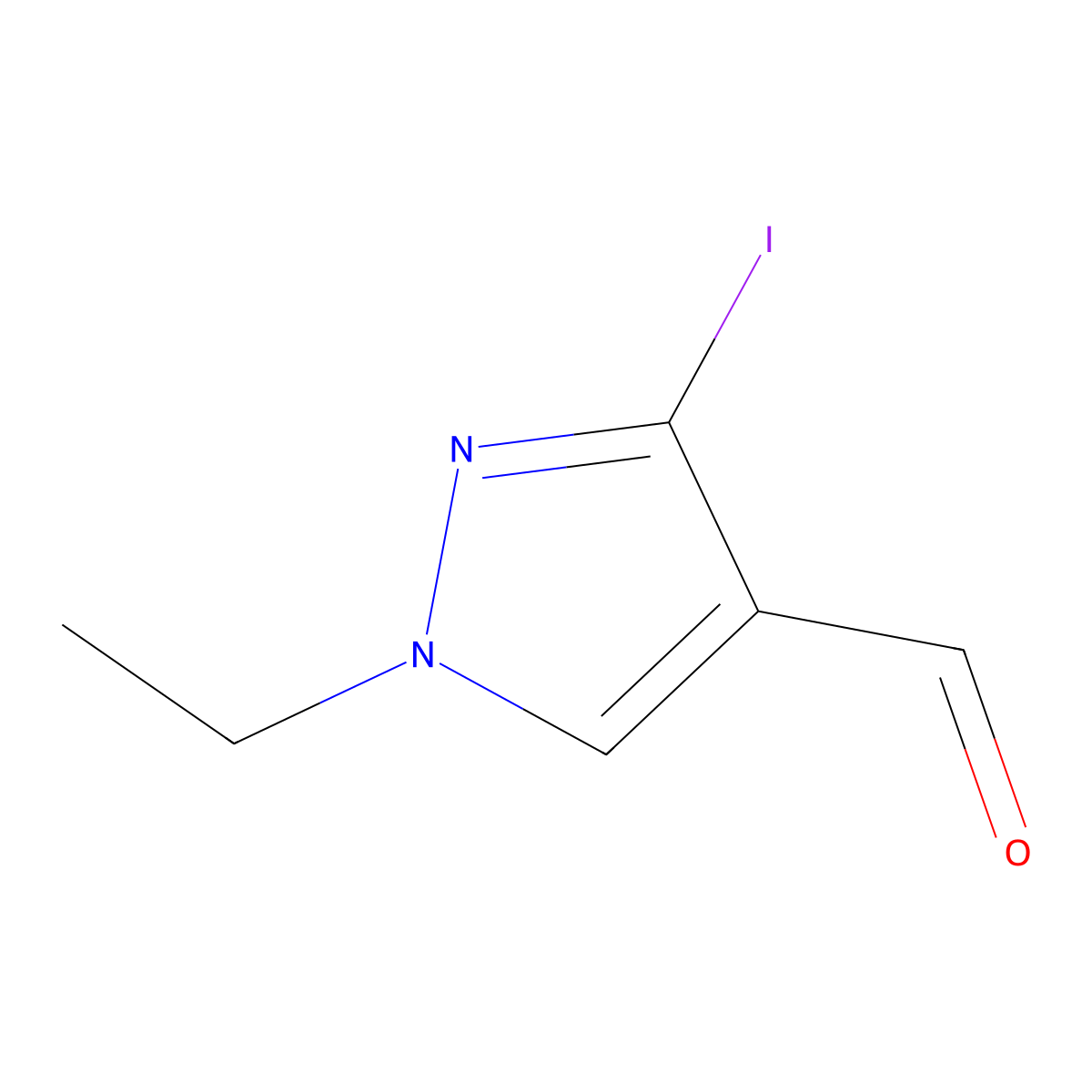 1-Ethyl-3-iodo-1H-pyrazole-4-carbaldehyde molecular structure, CAS 1946813-86-0