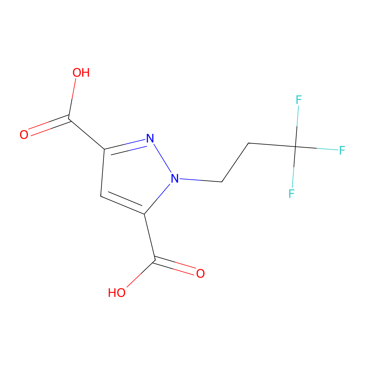 1-(3,3,3-Trifluoropropyl)-1H-pyrazole-3,5-dicarboxylic acid molecular structure, CAS 1946814-09-0