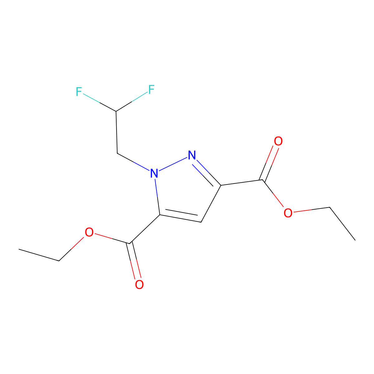 Diethyl 1-(2,2-difluoroethyl)-1H-pyrazole-3,5-dicarboxylate molecular structure, CAS 1946816-94-9