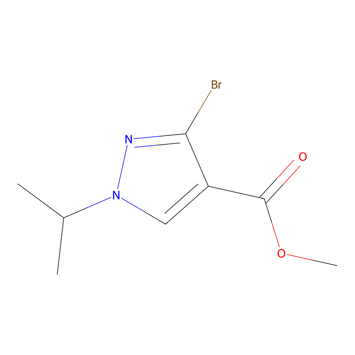 Methyl 3-bromo-1-isopropyl-1H-pyrazole-4-carboxylate molecular structure, CAS 1946817-11-3