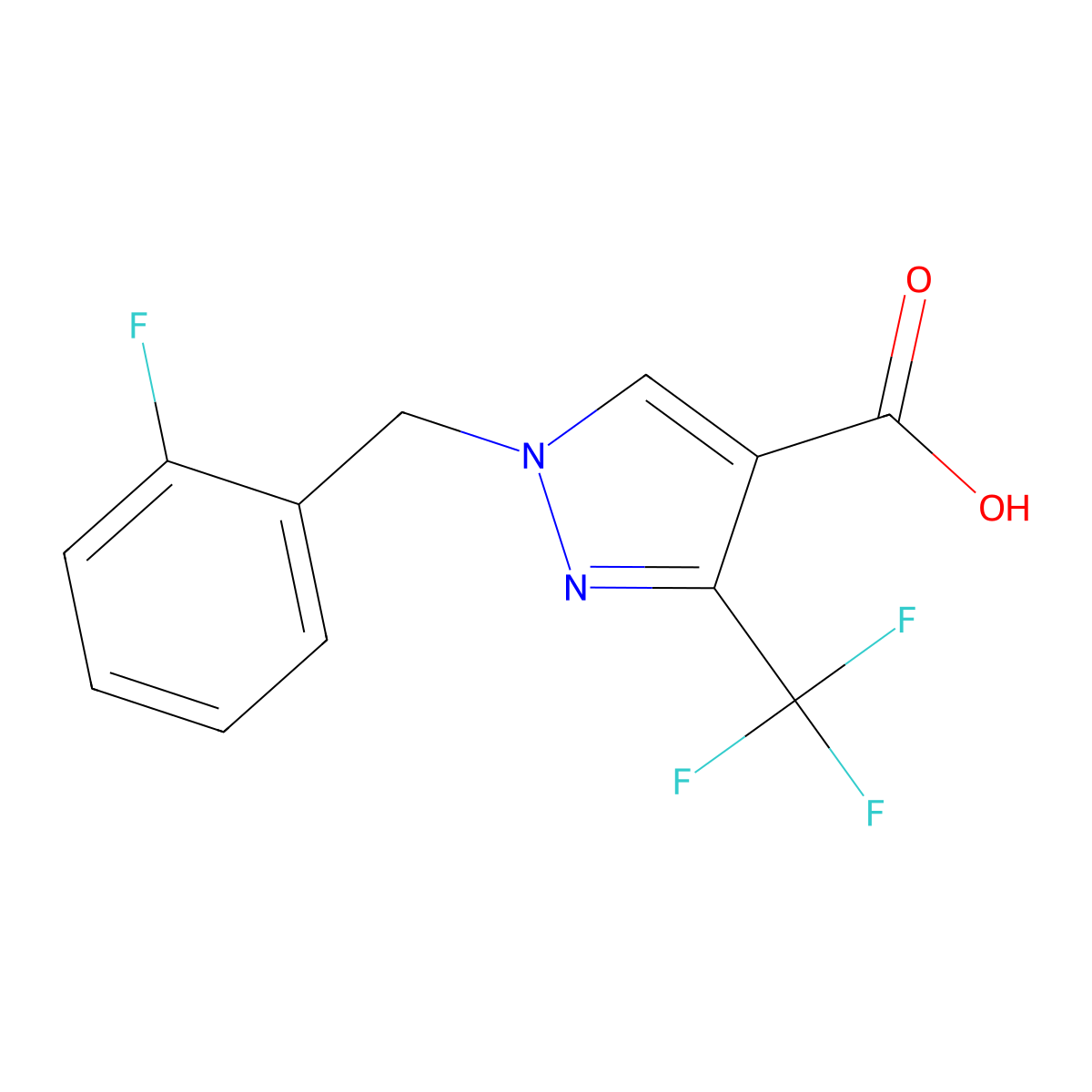 1-(2-Fluorobenzyl)-3-(trifluoromethyl)-1H-pyrazole-4-carboxylic acid molecular structure, CAS 1946817-35-1