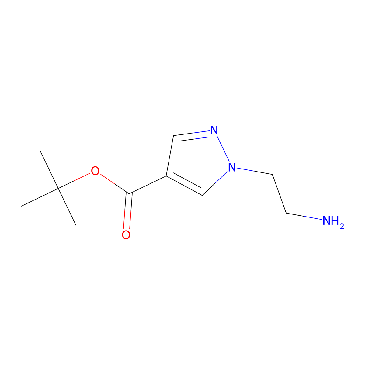 Tert-butyl 1-(2-aminoethyl)-1h-pyrazole-4-carboxylate molecular structure, CAS 1946817-49-7