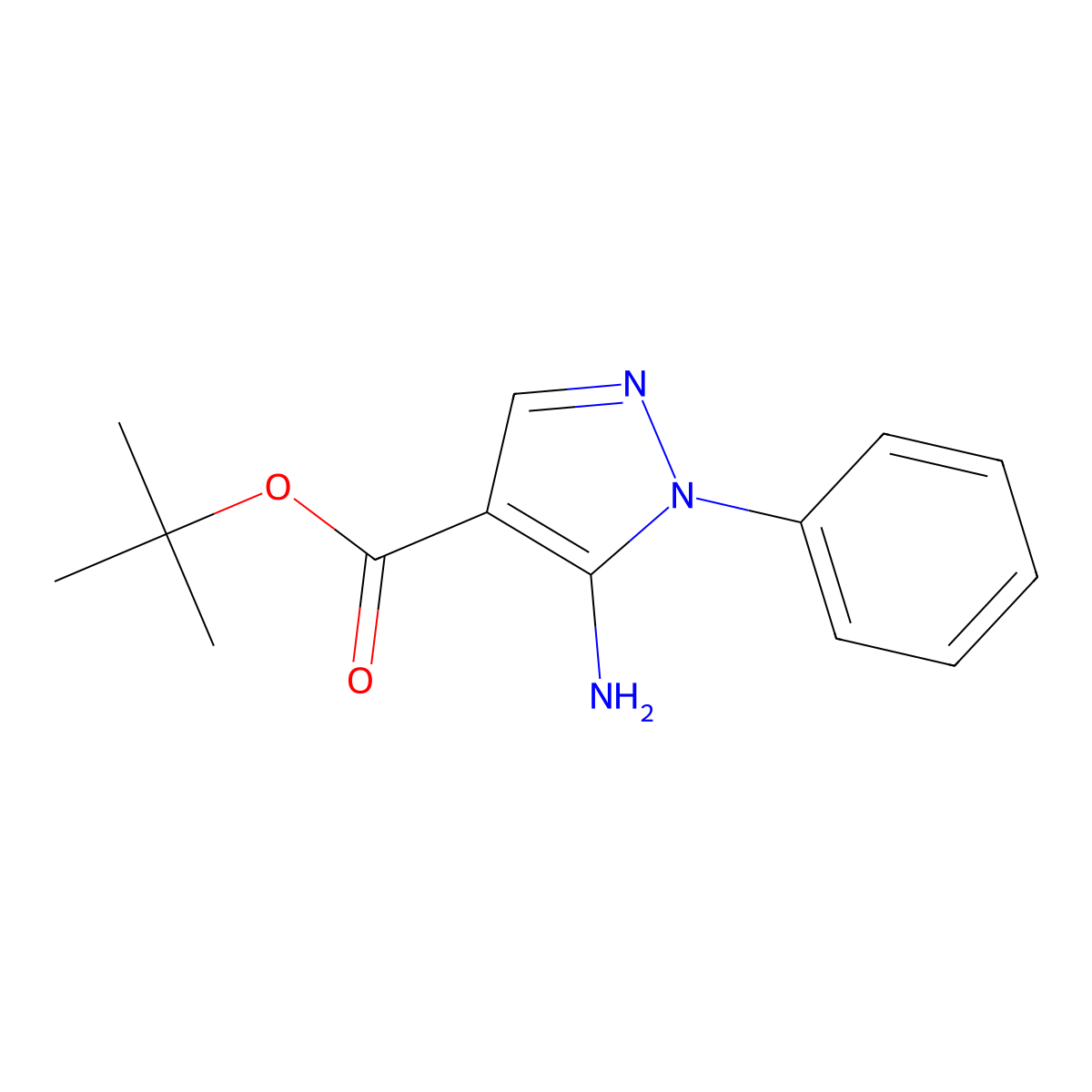 tert-butyl 5-amino-1-phenyl-1H-pyrazole-4-carboxylate molecular structure, CAS 1946817-51-1