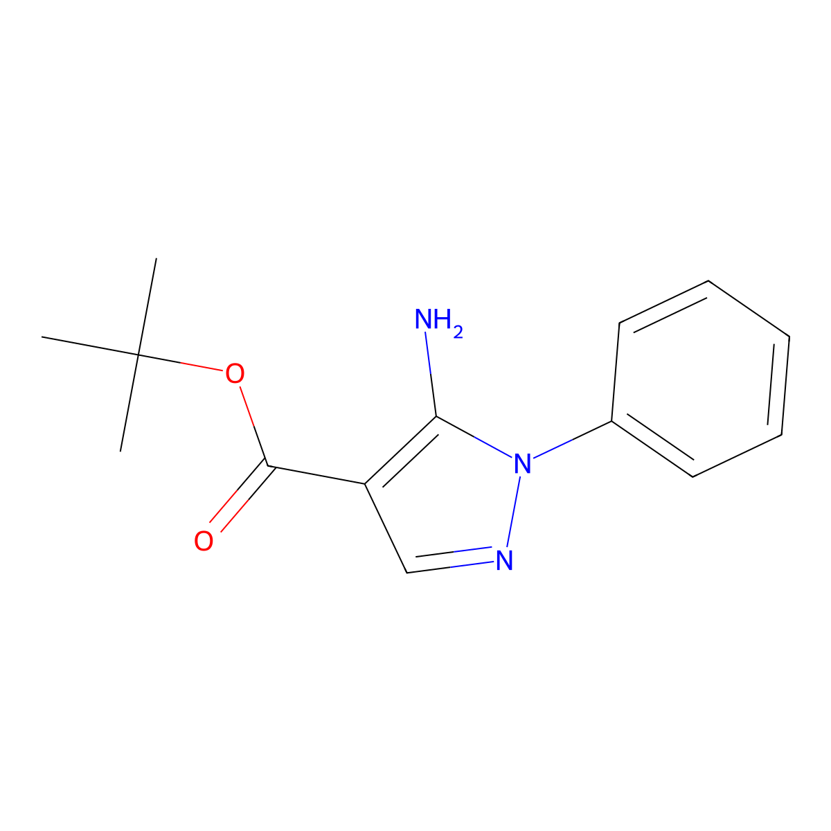 tert-butyl 5-amino-1-phenyl-1H-pyrazole-4-carboxylate molecular structure, CAS 1946817-51-1
