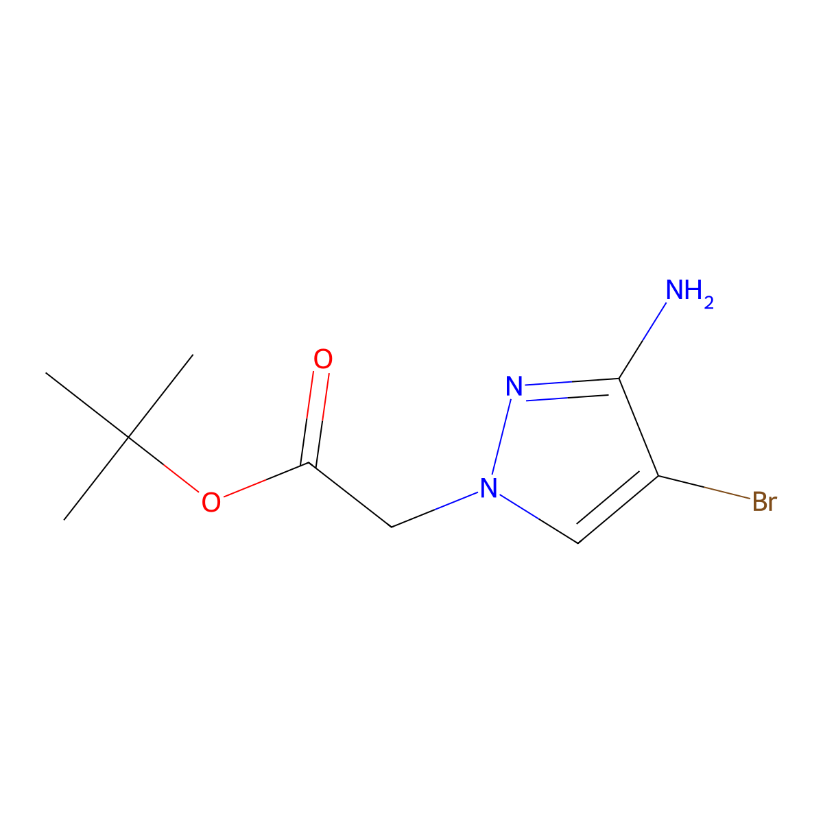 tert-butyl 2-(3-amino-4-bromo-1H-pyrazol-1-yl)acetate molecular structure, CAS 1946817-52-2