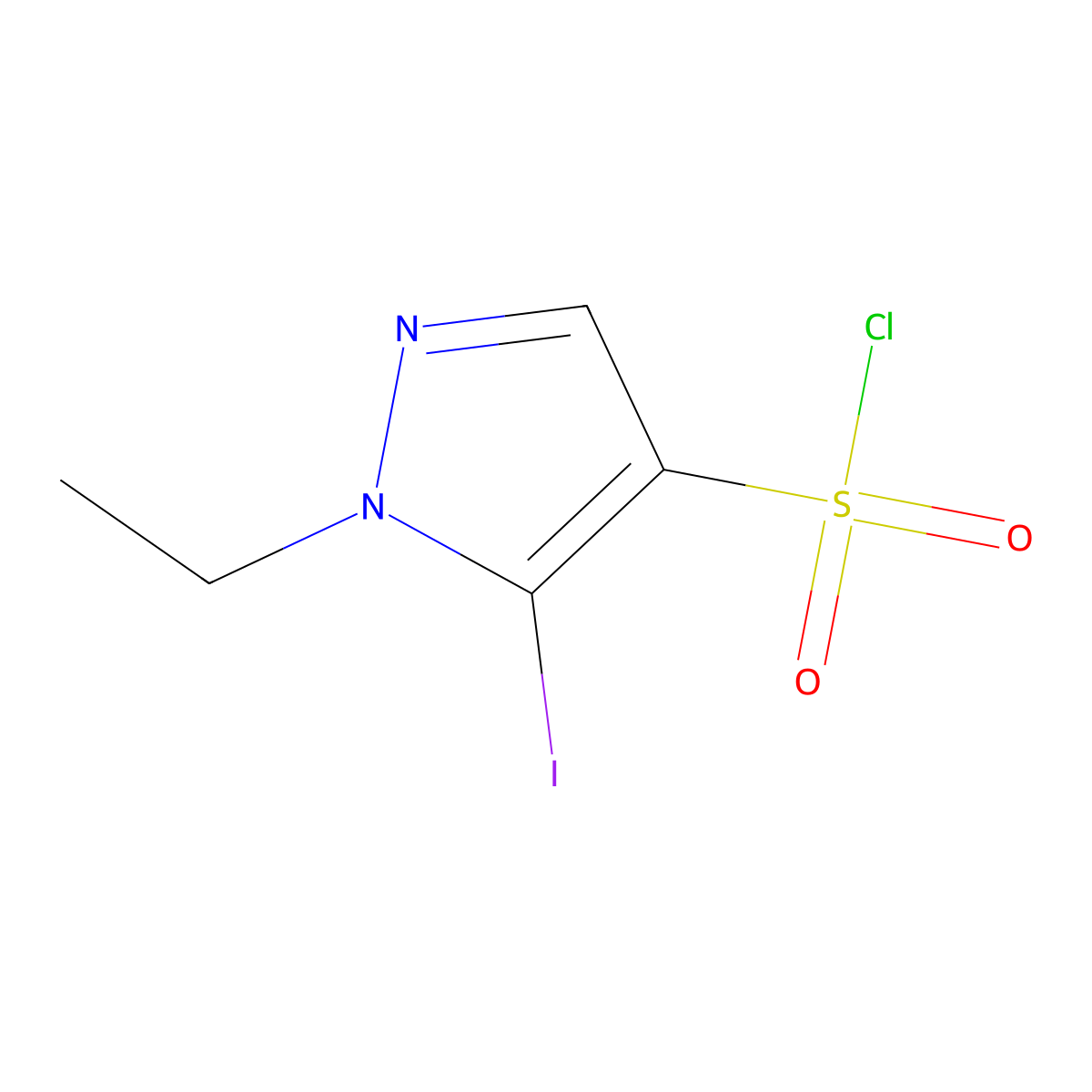 1-Ethyl-5-iodo-1H-pyrazole-4-sulfonyl chloride molecular structure, CAS 1946817-57-7
