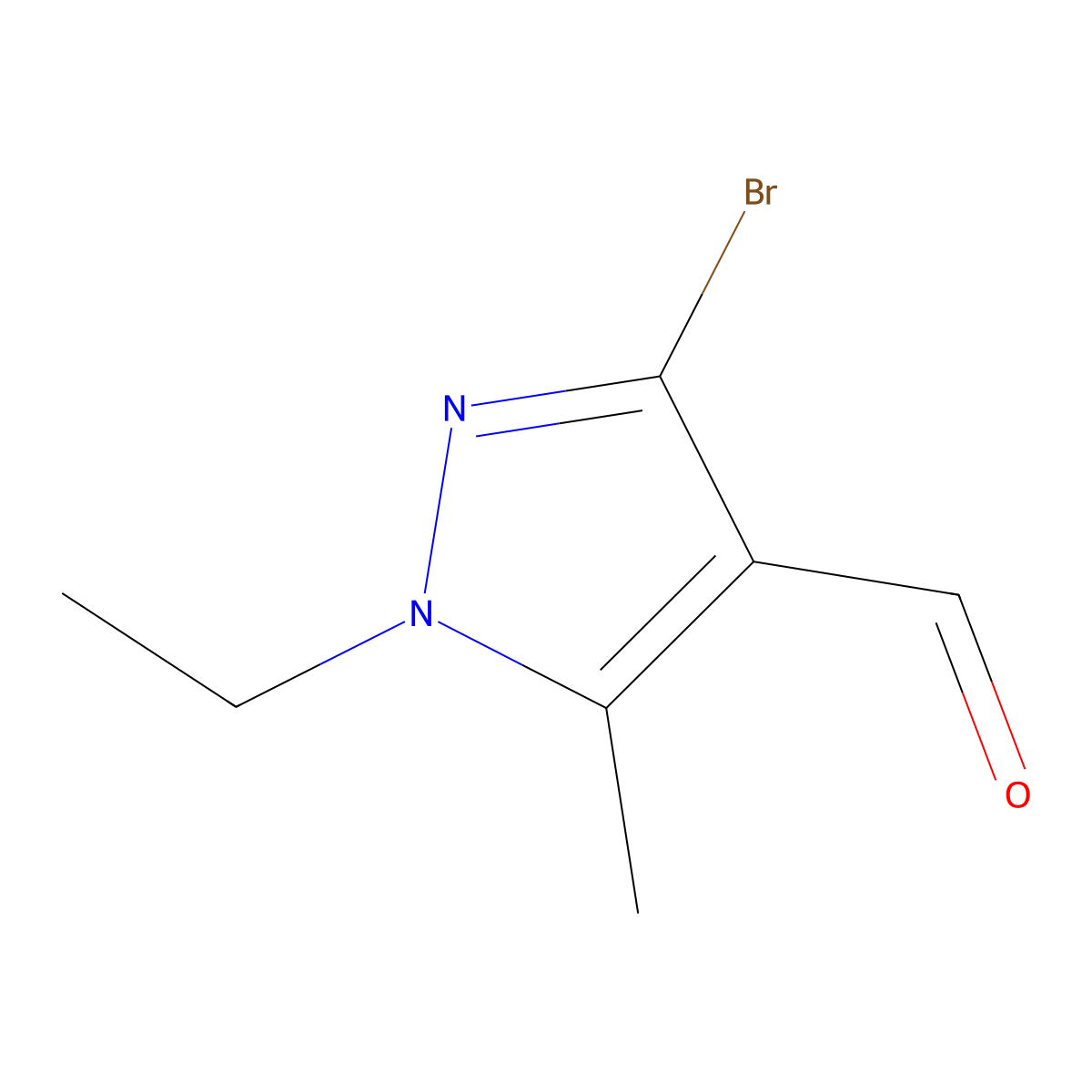 3-Bromo-1-ethyl-5-methyl-1H-pyrazole-4-carbaldehyde molecular structure, CAS 1946818-15-0