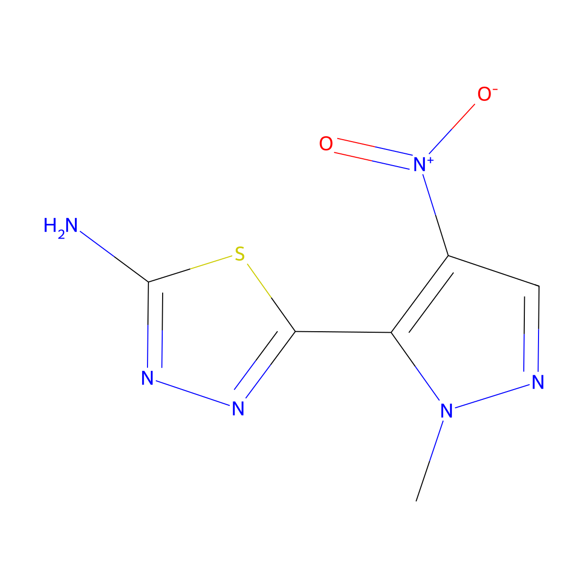 5-(1-Methyl-4-nitro-1H-pyrazol-5-yl)-1,3,4-thiadiazol-2-amine molecular structure, CAS 1946818-28-5