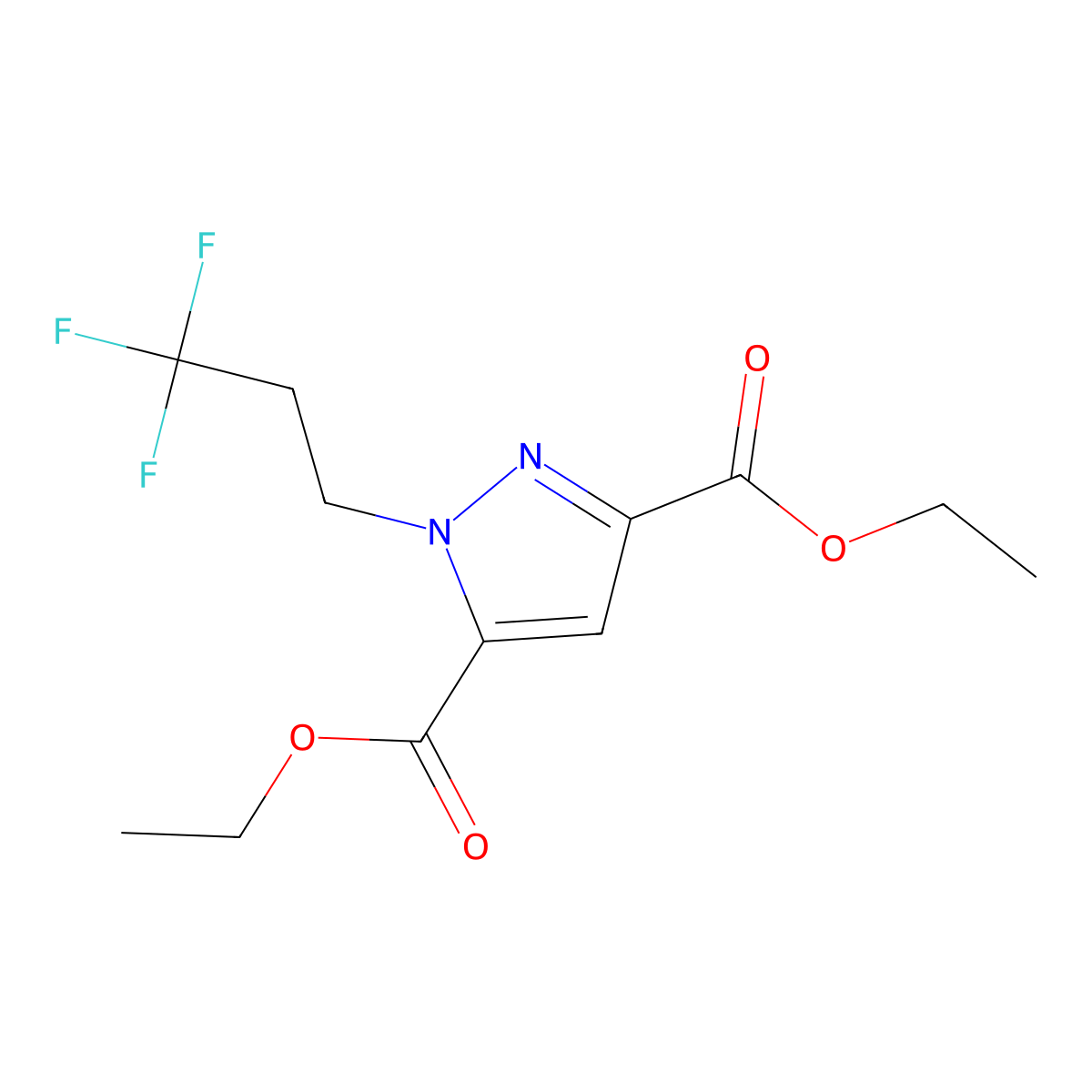 Diethyl 1-(3,3,3-trifluoropropyl)-1H-pyrazole-3,5-dicarboxylate molecular structure, CAS 1946818-47-8