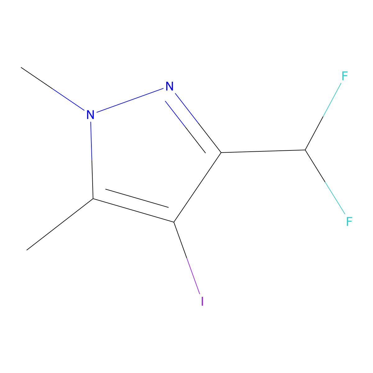 3-(Difluoromethyl)-4-iodo-1,5-dimethyl-1h-pyrazole molecular structure, CAS 1946818-56-9