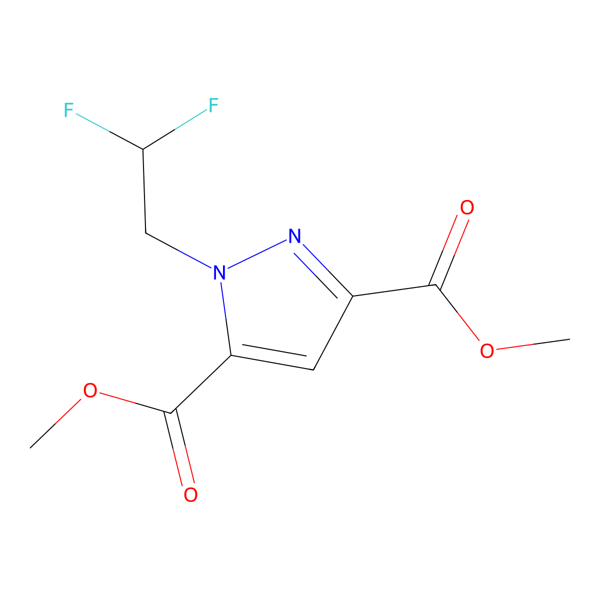 Dimethyl 1-(2,2-difluoroethyl)-1H-pyrazole-3,5-dicarboxylate molecular structure, CAS 1946818-57-0