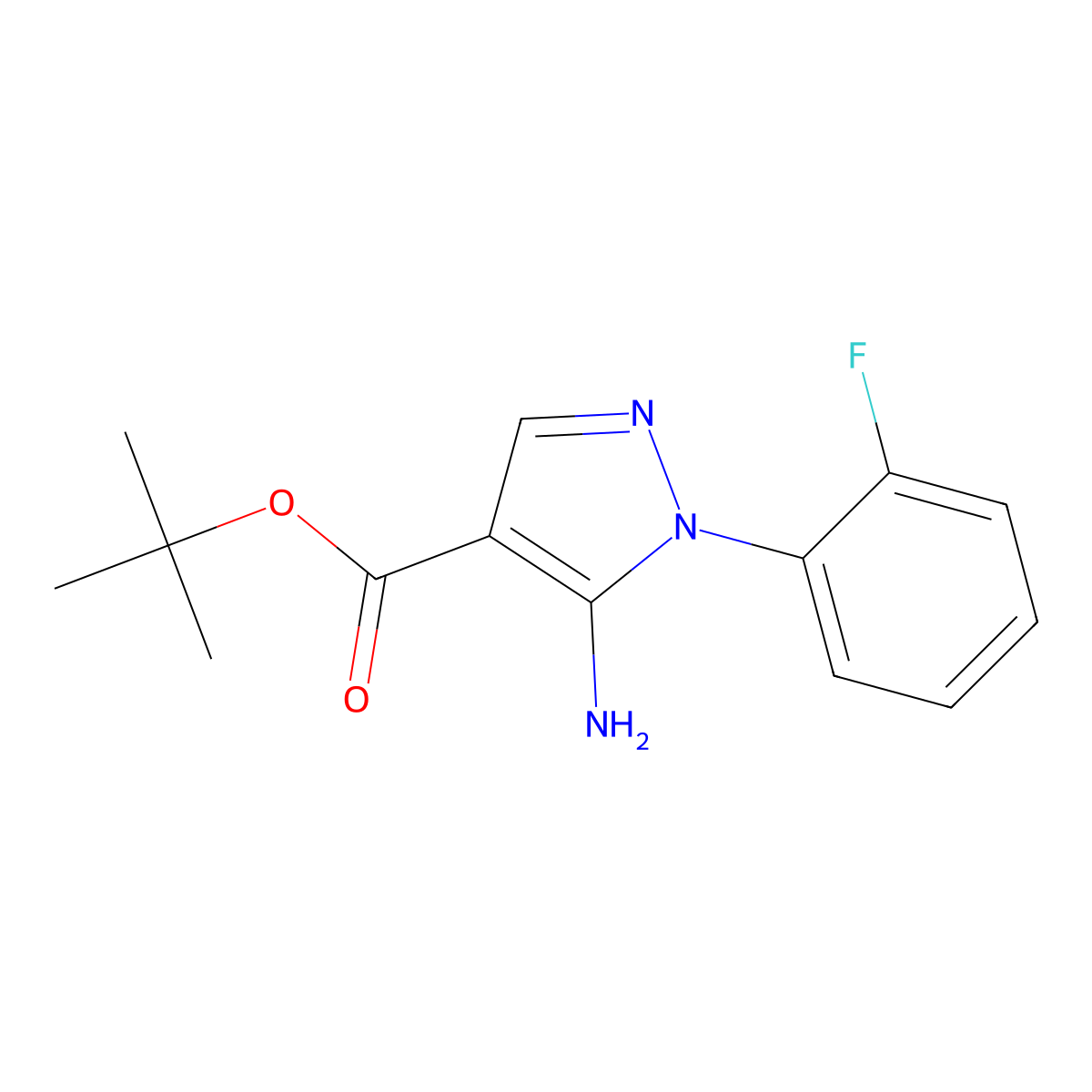 Tert-butyl 5-amino-1-(2-fluorophenyl)-1h-pyrazole-4-carboxylate molecular structure, CAS 1946818-77-4