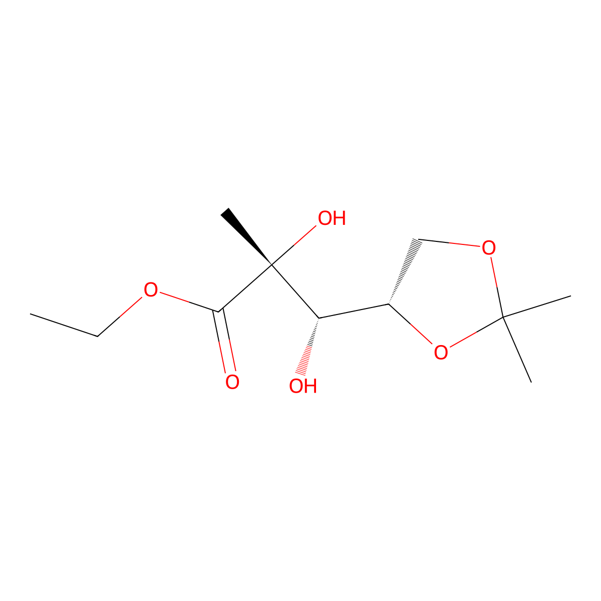 (2R,3S)-ethyl 3-((S)-2,2-diMethyl-1,3-dioxolan-4-yl)-2,3-dihydroxy-2-Methylpropanoate molecular structure, CAS 1946820-88-7