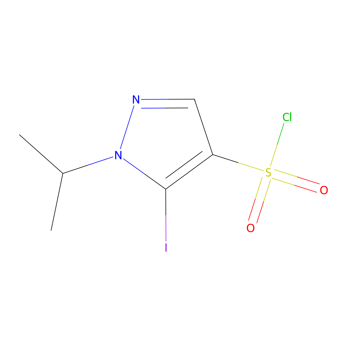 5-iodo-1-(propan-2-yl)-1H-pyrazole-4-sulfonyl chloride molecular structure, CAS 1946821-98-2