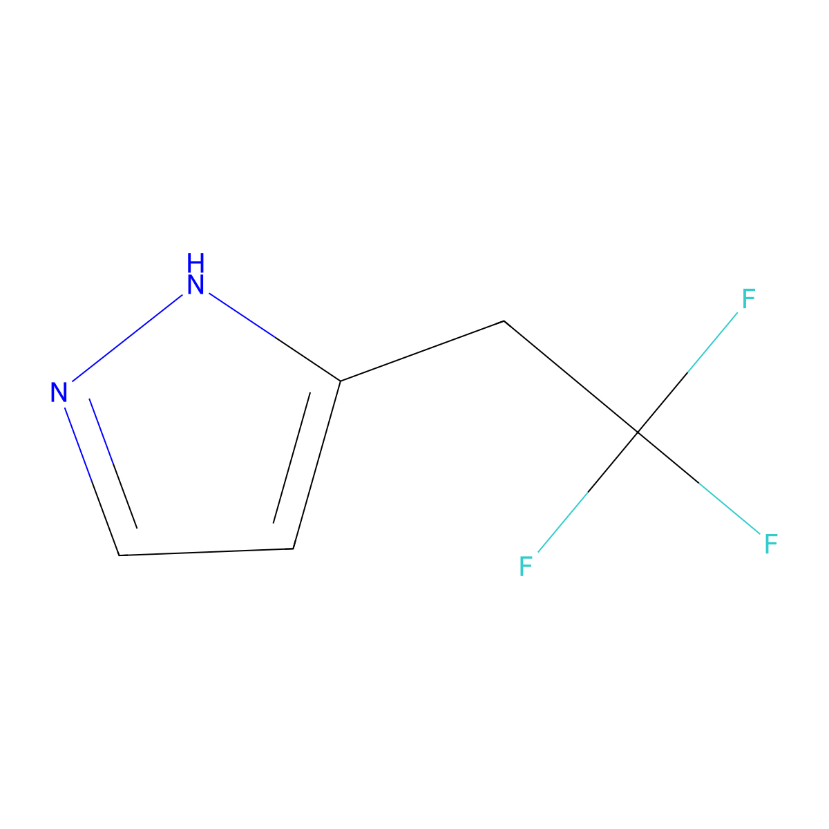 3-(2,2,2-trifluoroethyl)-1H-pyrazole molecular structure, CAS 1946822-36-1
