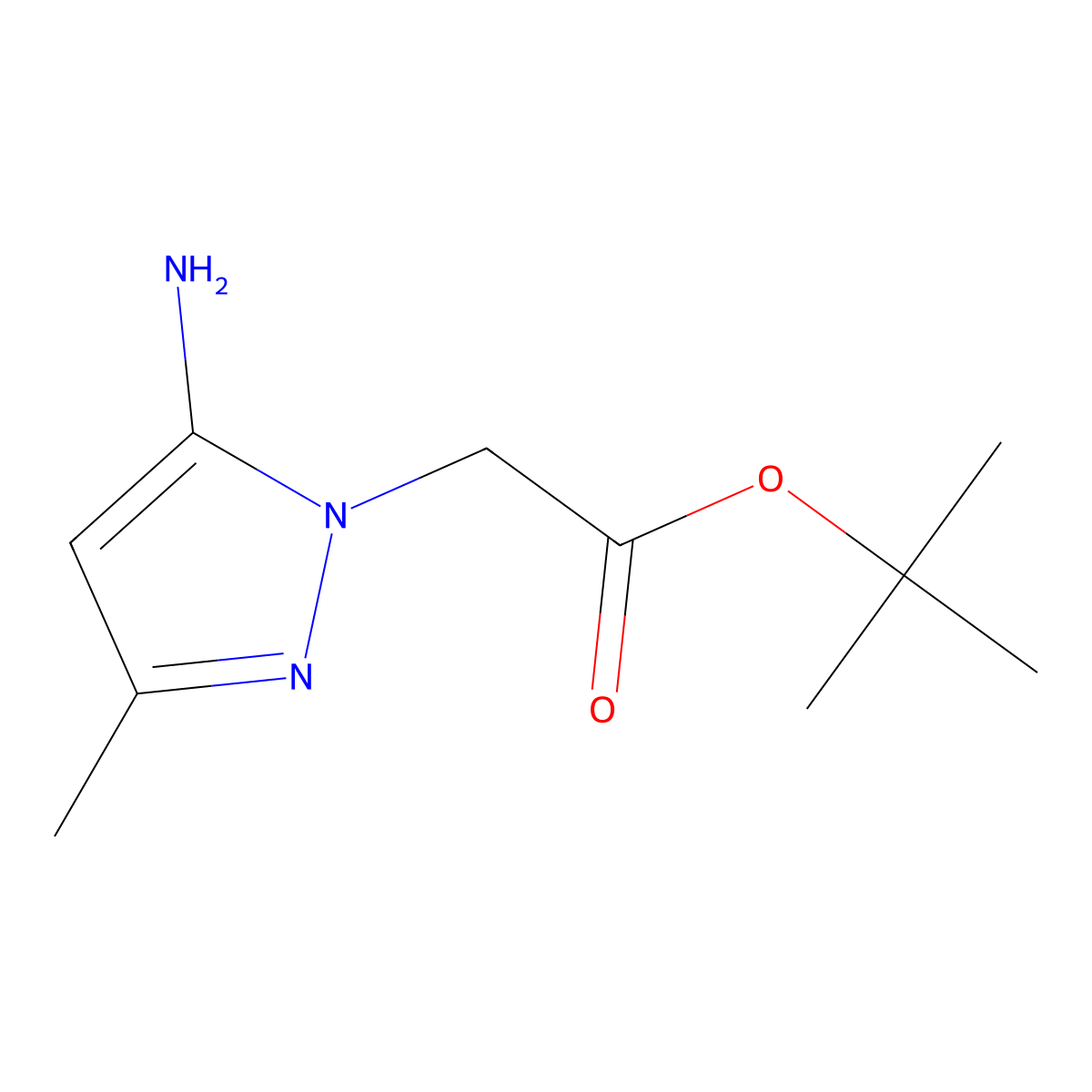 tert-Butyl 2-(5-amino-3-methyl-1H-pyrazol-1-yl)acetate molecular structure, CAS 1946822-39-4